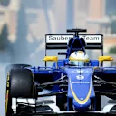 Marcus Ericsson (SWE) Sauber C34 locks up at Formula One World Championship, Rd6, Monaco Grand Prix Practice, Monte-Carlo, Monaco, Thursday 21  May 2015. © Sutton Motorsport Images