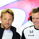 Jenson Button (GBR) McLaren with his trainer Mike Collier (GBR) at Formula One World Championship, Rd6, Monaco Grand Prix Practice, Monte-Carlo, Monaco, Thursday 21  May 2015. © Sutton Motorsport Images