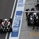 Fernando Alonso (ESP) McLaren MP4-30 and Lewis Hamilton (GBR) Mercedes AMG F1 W06 at Formula One World Championship, Rd15, Russian Grand Prix, Qualifying, Sochi Autodrom, Sochi, Krasnodar Krai, Russia, Saturday 10 October 2015. © Sutton Motorsport Images