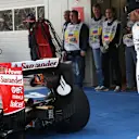 Lewis Hamilton (GBR) Mercedes AMG F1 W06 looks at the car of Sebastian Vettel (GER) Ferrari SF15-T in parc ferme at Formula One World Championship, Rd15, Russian Grand Prix, Qualifying, Sochi Autodrom, Sochi, Krasnodar Krai, Russia, Saturday 10 October 2015. © Sutton Motorsport Images