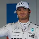 Nico Rosberg (GER) Mercedes AMG F1 celebrates in parc ferme at Formula One World Championship, Rd15, Russian Grand Prix, Qualifying, Sochi Autodrom, Sochi, Krasnodar Krai, Russia, Saturday 10 October 2015. © Sutton Motorsport Images