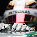 Puma gloves of Lewis Hamilton (GBR) Mercedes AMG F1 at Formula One World Championship, Rd15, Russian Grand Prix, Qualifying, Sochi Autodrom, Sochi, Krasnodar Krai, Russia, Saturday 10 October 2015. © Sutton Motorsport Images