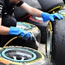 Mercedes AMG F1 mechanic washes pit tyres and wheels at Formula One World Championship, Rd15, Russian Grand Prix, Qualifying, Sochi Autodrom, Sochi, Krasnodar Krai, Russia, Saturday 10 October 2015. © Sutton Motorsport Images