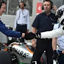 Valtteri Bottas (FIN) Williams celebrates in parc ferme at Formula One World Championship, Rd15, Russian Grand Prix, Qualifying, Sochi Autodrom, Sochi, Krasnodar Krai, Russia, Saturday 10 October 2015. © Sutton Motorsport Images