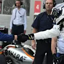 Valtteri Bottas (FIN) Williams celebrates in parc ferme at Formula One World Championship, Rd15, Russian Grand Prix, Qualifying, Sochi Autodrom, Sochi, Krasnodar Krai, Russia, Saturday 10 October 2015. © Sutton Motorsport Images
