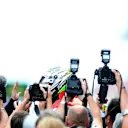 Sergio Perez (MEX) Force India celebrates in parc ferme at Formula One World Championship, Rd15, Russian Grand Prix, Race, Sochi Autodrom, Sochi, Krasnodar Krai, Russia, Sunday 11 October 2015. © Sutton Motorsport Images