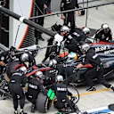 Pit stop for Fernando Alonso (ESP) McLaren MP4-30 at Formula One World Championship, Rd15, Russian Grand Prix, Race, Sochi Autodrom, Sochi, Krasnodar Krai, Russia, Sunday 11 October 2015. © Sutton Motorsport Images