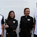 Fernando Alonso (ESP) McLaren and Jenson Button (GBR) McLaren with Ingrid Olerinskaya (RUS) Actress and Adelina Sotnikova (RUS) Olympic Fgure Skater at Formula One World Championship, Rd15, Russian Grand Prix, Race, Sochi Autodrom, Sochi, Krasnodar Krai, Russia, Sunday 11 October 2015. © Sutton Motorsport Images