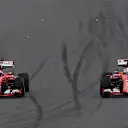 Kimi Raikkonen (FIN) Ferrari SF15-T and Sebastian Vettel (GER) Ferrari SF15-T battle at Formula One World Championship, Rd15, Russian Grand Prix, Race, Sochi Autodrom, Sochi, Krasnodar Krai, Russia, Sunday 11 October 2015. © Sutton Motorsport Images