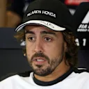 Fernando Alonso (ESP) McLaren in the press conference at Formula One World Championship, Rd15, Russian Grand Prix, Preparations, Sochi Autodrom, Sochi, Krasnodar Krai, Russia, Thursday 8 October 2015. © Sutton Motorsport Images