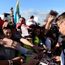 Jenson Button (GBR) McLaren signs autographs for the fans at Formula One World Championship, Rd15, Russian Grand Prix, Preparations, Sochi Autodrom, Sochi, Krasnodar Krai, Russia, Thursday 8 October 2015. © Sutton Motorsport Images