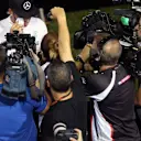 Lewis Hamilton (GBR) Mercedes AMG F1 speaks to the media at Formula One World Championship, Rd13, Singapore Grand Prix, Qualifying, Marina Bay Street Circuit, Singapore, Saturday 19  September 2015. © Sutton Motorsport Images