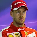 pole sitter Sebastian Vettel (GER) Ferrari in the press conference at Formula One World Championship, Rd13, Singapore Grand Prix, Qualifying, Marina Bay Street Circuit, Singapore, Saturday 19  September 2015. © Sutton Motorsport Images