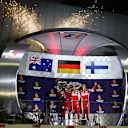 (L to R): Daniel Ricciardo (AUS) Red Bull Racing, Modesta Menabue (ITA) Ferrari Engine Specialist, race winner Sebastian Vettel (GER) Ferrari and Kimi Raikkonen (FIN) Ferrari celebrate on the podium at Formula One World Championship, Rd13, Singapore Grand Prix, Race, Marina Bay Street Circuit, Singapore, Sunday 20 September 2015. © Sutton Motorsport Images