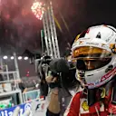Race winner Sebastian Vettel (GER) Ferrari celebrates in the parc ferme at Formula One World Championship, Rd13, Singapore Grand Prix, Race, Marina Bay Street Circuit, Singapore, Sunday 20 September 2015. © Sutton Motorsport Images