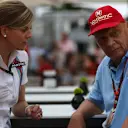 Susie Wolff (GBR) Williams Test and Development Driver and Niki Lauda (AUT) Mercedes AMG F1 Non-Executive Chairman at Formula One World Championship, Rd13, Singapore Grand Prix, Race, Marina Bay Street Circuit, Singapore, Sunday 20 September 2015. © Sutton Motorsport Images