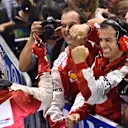 Race winner Sebastian Vettel (GER) Ferrari celebrates in parc ferme at Formula One World Championship, Rd13, Singapore Grand Prix, Race, Marina Bay Street Circuit, Singapore, Sunday 20 September 2015. © Sutton Motorsport Images