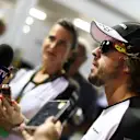 Fernando Alonso (ESP) McLaren speaks to the press at Formula One World Championship, Rd13, Singapore Grand Prix, Preparations, Marina Bay Street Circuit, Singapore, Thursday 17 September 2015. © Sutton Motorsport Images