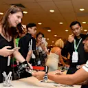 Lewis Hamilton (GBR) Mercedes AMG F1 at the autograph session at Formula One World Championship, Rd13, Singapore Grand Prix, Preparations, Marina Bay Street Circuit, Singapore, Thursday 17 September 2015. © Sutton Motorsport Images