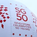 Singapore 50 Celebrates 50 Years Signage at Formula One World Championship, Rd13, Singapore Grand Prix, Preparations, Marina Bay Street Circuit, Singapore, Sunday 13 September 2015. © Sutton Motorsport Images