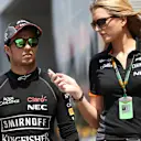 Sergio Perez (MEX) Force India gives an interview at Formula One World Championship, Rd5, Spanish Grand Prix Qualifying, Barcelona, Spain, Saturday 9 May 2015. © Sutton Motorsport Images