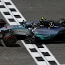 Race winner Nico Rosberg (GER) Mercedes AMG F1 W06 crosses the line at Formula One World Championship, Rd5, Spanish Grand Prix Race, Barcelona, Spain, Sunday 10 May 2015. © Sutton Motorsport Images