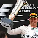 Race winner Nico Rosberg (GER) Mercedes AMG F1 celebrates with his trophy on the podium at Formula One World Championship, Rd5, Spanish Grand Prix Race, Barcelona, Spain, Sunday 10 May 2015. © Sutton Motorsport Images