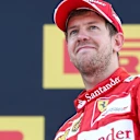 Sebastian Vettel (GER) Ferrari celebrates on the podium at Formula One World Championship, Rd5, Spanish Grand Prix Race, Barcelona, Spain, Sunday 10 May 2015. © Sutton Motorsport Images