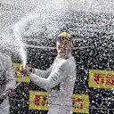 Race winner Nico Rosberg (GER) Mercedes AMG F1 celebrates on the podium with the champagne at Formula One World Championship, Rd5, Spanish Grand Prix Qualifying, Barcelona, Spain, Saturday 9 May 2015. © Sutton Motorsport Images