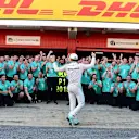 Race winner Nico Rosberg (GER) Mercedes AMG F1 celebrates with the team at Formula One World Championship, Rd5, Spanish Grand Prix Race, Barcelona, Spain, Sunday 10 May 2015. © Sutton Motorsport Images