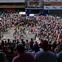 Podium ceremony viewed form the grandstand with fans on track at Formula One World Championship, Rd5, Spanish Grand Prix Race, Barcelona, Spain, Sunday 10 May 2015. © Sutton Motorsport Images