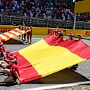 Giant flag on the grid at Formula One World Championship, Rd5, Spanish Grand Prix Qualifying, Barcelona, Spain, Saturday 9 May 2015. © Sutton Motorsport Images