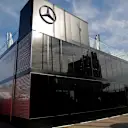 Mercedes motorhome at Formula One World Championship, Rd5, Spanish Grand Prix Preparations, Barcelona, Spain, Thursday 7 May 2015. © Sutton Motorsport Images