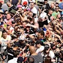 Lewis Hamilton (GBR) Mercedes AMG F1 signs autographs for the fans at Formula One World Championship, Rd5, Spanish Grand Prix Preparations, Barcelona, Spain, Thursday 7 May 2015. © Sutton Motorsport Images