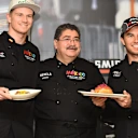 Sergio Perez (MEX) Force India and Nico Hulkenberg (GER) Force India F1 at The Taste of Mexico in Barcelona event in the Force India Motorhome at Formula One World Championship, Rd5, Spanish Grand Prix Preparations, Barcelona, Spain, Thursday 7 May 2015. © Sutton Motorsport Images