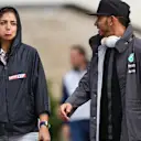 Lewis Hamilton (GBR) Mercedes AMG F1 and Giselle Zarur, Canal F1 Latin America Reporter at Formula One World Championship, Rd16, United States  Grand Prix, Practice, Austin, Texas, USA, Friday 23 October 2015. © Sutton Motorsport Images