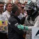 Paddy Lowe (GBR) Mercedes AMG F1 Executive Director (Technical) and Race winner and new World Champion Lewis Hamilton (GBR) Mercedes AMG F1 celebrate in parc ferme at Formula One World Championship, Rd16, United States  Grand Prix, Race, Austin, Texas, USA, Sunday 25 October 2015. © Sutton Motorsport Images