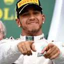 Race winner and new World Champion Lewis Hamilton (GBR) Mercedes AMG F1 celebrates on the podium at Formula One World Championship, Rd16, United States  Grand Prix, Race, Austin, Texas, USA, Sunday 25 October 2015. © Sutton Motorsport Images