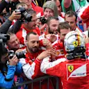 Sebastian Vettel (GER) Ferrari celebrates in parc ferme at Formula One World Championship, Rd16, United States  Grand Prix, Race, Austin, Texas, USA, Sunday 25 October 2015. © Sutton Motorsport Images