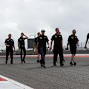 Pastor Maldonado (VEN) Lotus and Romain Grosjean (FRA) Lotus E23 Hybrid walk the track with the team  at Formula One World Championship, Rd16, United States  Grand Prix, Preparations, Austin, Texas, USA, Thursday 22 October 2015. © Sutton Motorsport Images
