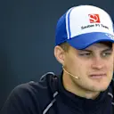 Marcus Ericsson (SWE) Sauber in the press conference at Formula One World Championship, Rd16, United States  Grand Prix, Preparations, Austin, Texas, USA, Thursday 22 October 2015. © Sutton Motorsport Images