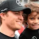 Nico Rosberg (GER) Mercedes AMG F1 and young fan at Formula One World Championship, Rd16, United States  Grand Prix, Preparations, Austin, Texas, USA, Thursday 22 October 2015. © Sutton Motorsport Images