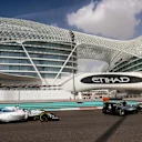 Lewis Hamilton (GBR) Mercedes-Benz F1 W07 Hybrid and Valtteri Bottas (FIN) Williams FW38 at Formula One World Championship, Rd21, Abu Dhabi Grand Prix, Practice, Yas Marina Circuit, Abu Dhabi, UAE, Friday 25 November 2016. © Sutton Images