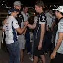 Felipe Massa (BRA) Williams with Nico Hulkenberg (GER) Force India F1, Daniil Kvyat (RUS) Scuderia Toro Rosso, Sergio Perez (MEX) Force India and Esteban Ocon (FRA) Manor Racing on the occasion of the last Grand Prix of Felipe Massa (BRA) Williams at Formula One World Championship, Rd21, Abu Dhabi Grand Prix, Qualifying, Yas Marina Circuit, Abu Dhabi, UAE, Saturday 26 November 2016. © Sutton Images
