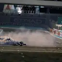 New World Champion Nico Rosberg (GER) Mercedes-Benz F1 W07 Hybrid celebrates at the end of the race with donuts at Formula One World Championship, Rd21, Abu Dhabi Grand Prix, Race, Yas Marina Circuit, Abu Dhabi, UAE, Sunday 27 November 2016. © Sutton Images
