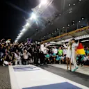 Nico Rosberg (GER) Mercedes AMG F1 celebrates with his wife Vivian Rosberg (GER) and the team at Formula One World Championship, Rd21, Abu Dhabi Grand Prix, Race, Yas Marina Circuit, Abu Dhabi, UAE, Sunday 27 November 2016. © Sutton Images