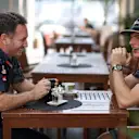 Christian Horner (GBR) Red Bull Racing Team Principal and Max Verstappen (NED) Red Bull Racing at Formula One World Championship, Rd21, Abu Dhabi Grand Prix, Race, Yas Marina Circuit, Abu Dhabi, UAE, Sunday 27 November 2016. © Sutton Images