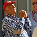 Niki Lauda (AUT) Mercedes AMG F1 Non-Executive Chairman, Donald Mackenzie (GBR) CVC Capital Partners Managing Partner - Co Head of Global Investments and Bernie Ecclestone (GBR) CEO Formula One Group (FOM) at Formula One World Championship, Rd21, Abu Dhabi Grand Prix, Race, Yas Marina Circuit, Abu Dhabi, UAE, Sunday 27 November 2016. © Sutton Images