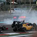 Max Verstappen (NED) Red Bull Racing RB12 spins at the start of the race at Formula One World Championship, Rd21, Abu Dhabi Grand Prix, Race, Yas Marina Circuit, Abu Dhabi, UAE, Sunday 27 November 2016. © Sutton Images