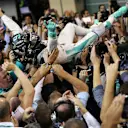 World Champion Nico Rosberg (GER) Mercedes AMG F1 celebrates in parc ferme at Formula One World Championship, Rd21, Abu Dhabi Grand Prix, Race, Yas Marina Circuit, Abu Dhabi, UAE, Sunday 27 November 2016. © Sutton Images